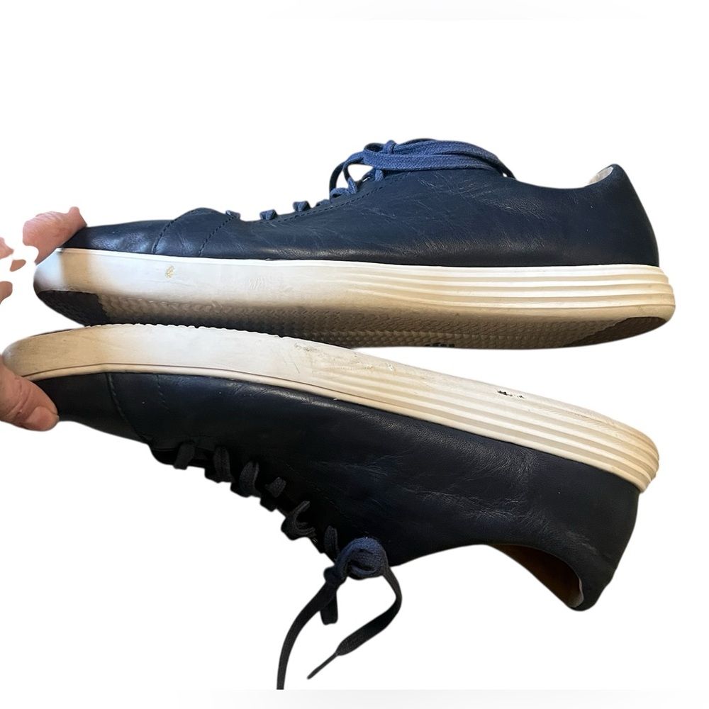 Cole Haan grand OS men’s crosscourt II navy leather lace up sneakers - Picture 6 of 7